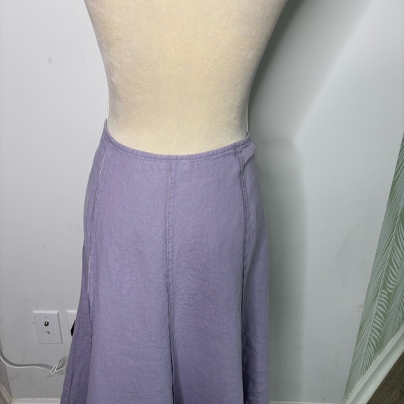 J. Jill Lavender 100% Linen Maxi Skirt Size 10 Lagenlook Bohemian - Picture 5 of 10